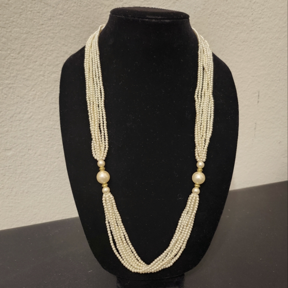 Multi strand faux pearls